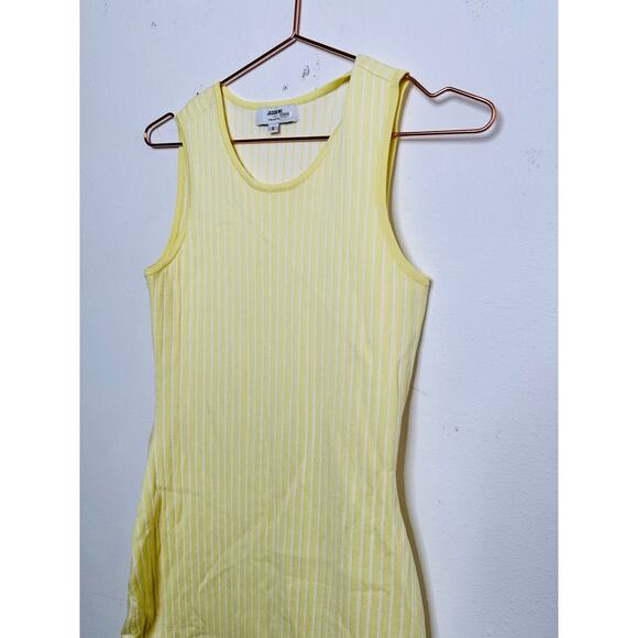 JASON WU Women's Light Yellow Ribbed Knit Sleeveless Form-Fitting Dress Size XS - Picture 6 of 16